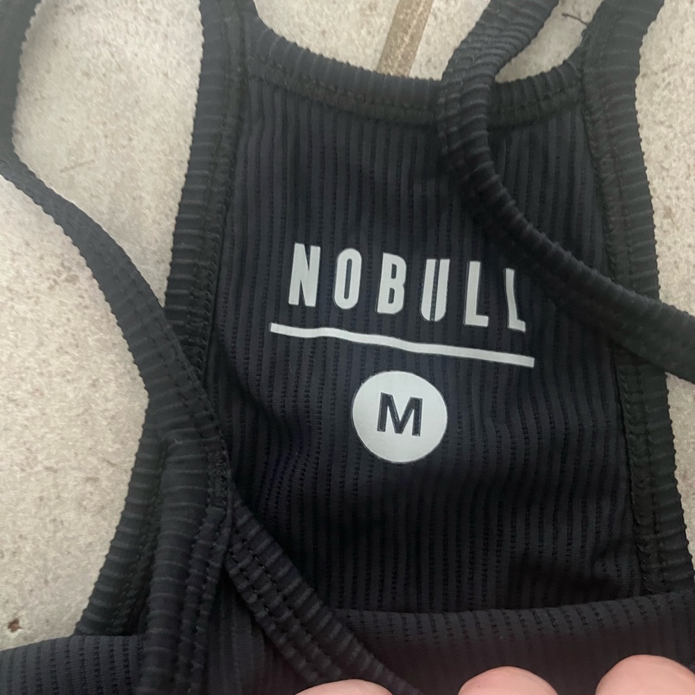 NOBULL Women's Black Ribbed Tank Top - Picture 2 of 3
